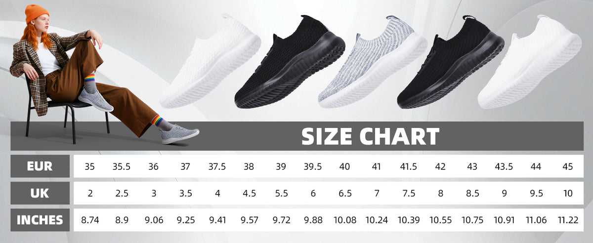 Tiosebon Women's Slip-On Trainers - White Lightweight Breathable Walking Sneakers with Memory Foam - Casual Work & Running Shoes