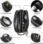 P TRAVEL Large Cosmetic Bag for Women | Waterproof with Inner Pockets | Tote Handle & Durable Zippers | Ultimate Toiletry Bag Bargain!