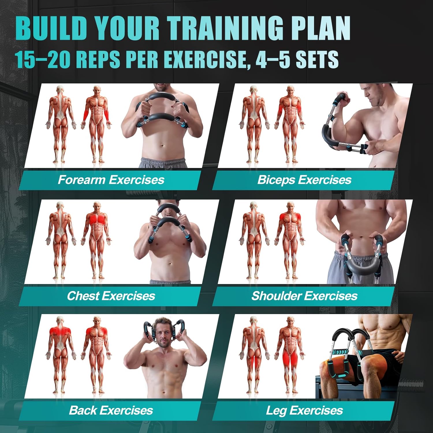 Twister Arm & Chest Trainer - 6-Level Adjustable Resistance (30-100 lbs) | Portable Home Gym, Full Body Workout for Men & Women - Zeta Store