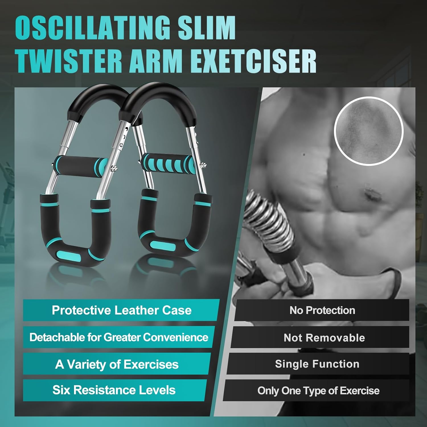 Twister Arm & Chest Trainer - 6-Level Adjustable Resistance (30-100 lbs) | Portable Home Gym, Full Body Workout for Men & Women - Zeta Store