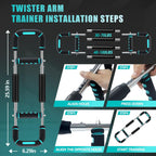 Twister Arm & Chest Trainer - 6-Level Adjustable Resistance (30-100 lbs) | Portable Home Gym, Full Body Workout for Men & Women - Zeta Store