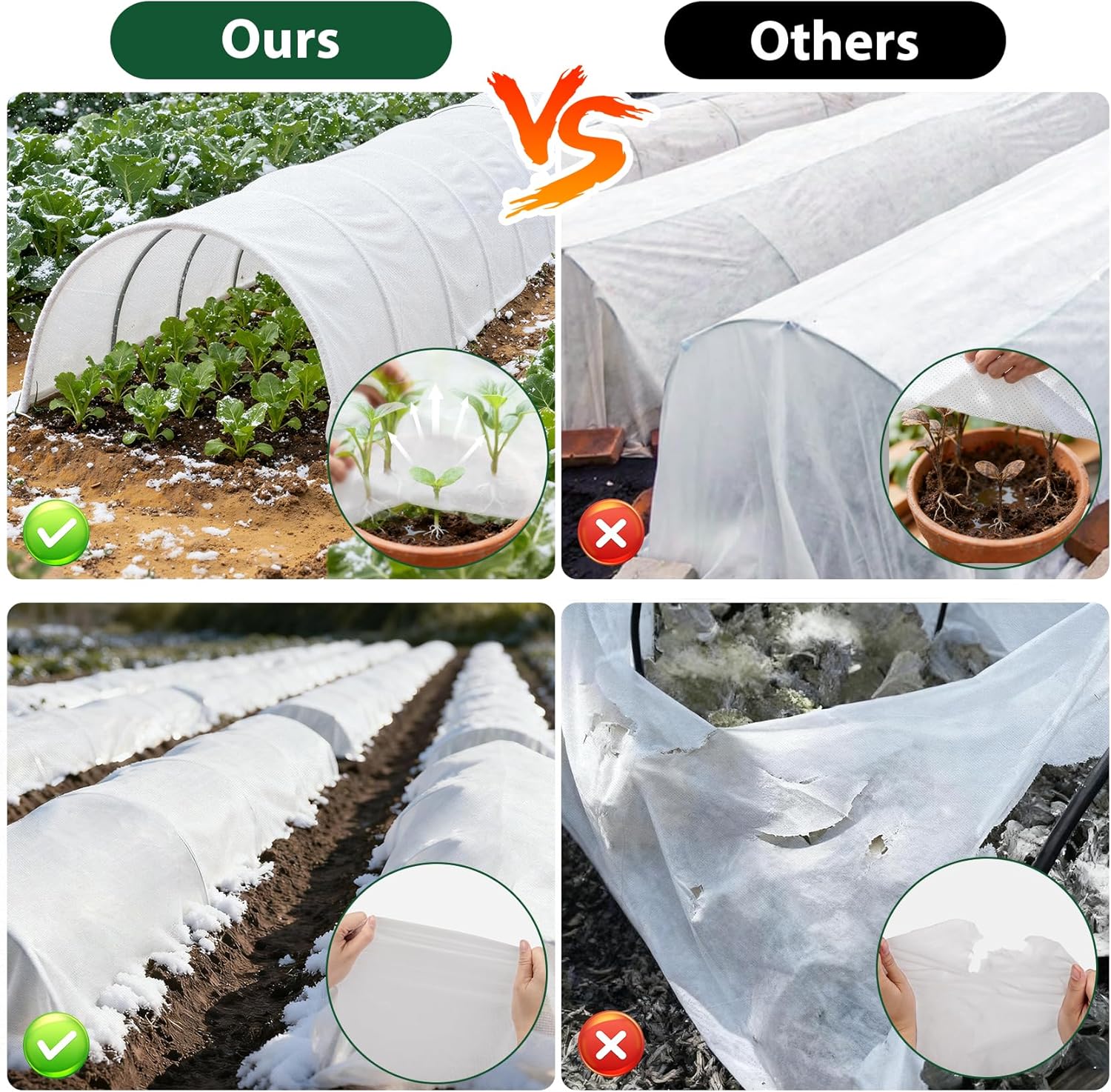 Vegamall 2x10m Garden Fleece Frost Protection Kit – 30gsm Winter Plant Cover with 2x20m Plant Ties 🛡️❄️ - Zeta Store