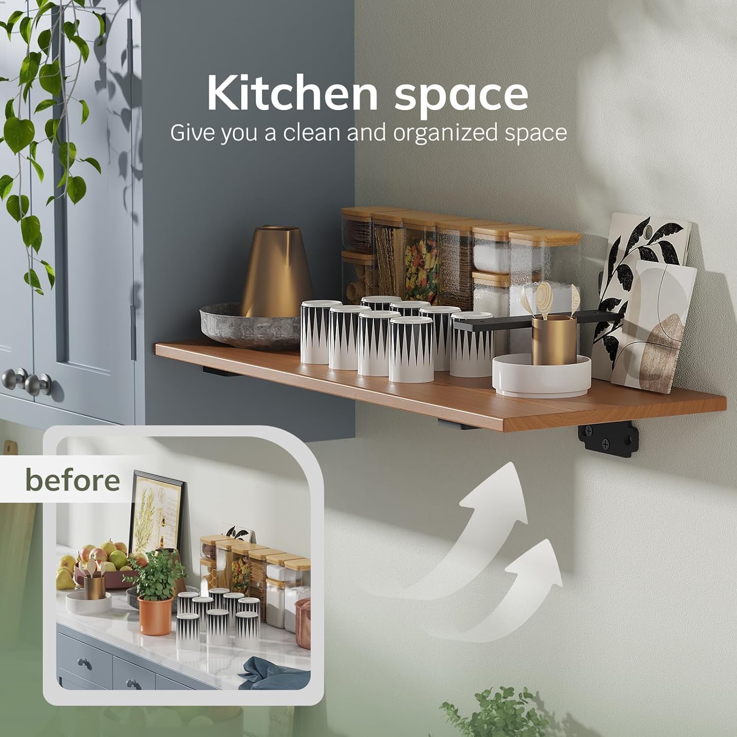 WELDUN 6-Pack Floating Shelf Brackets | 20cm Hidden Supports up to 75KG | All Hardware & Spirit Level Included | Ultimate DIY Bargain!