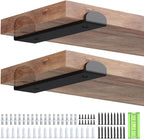 WELDUN 6-Pack Metal Scaffold Brackets | 75KG Heavy Duty | Rust-Resistant Black | DIY Industrial, Rustic & Modern Shelving | Complete Hardware Kit