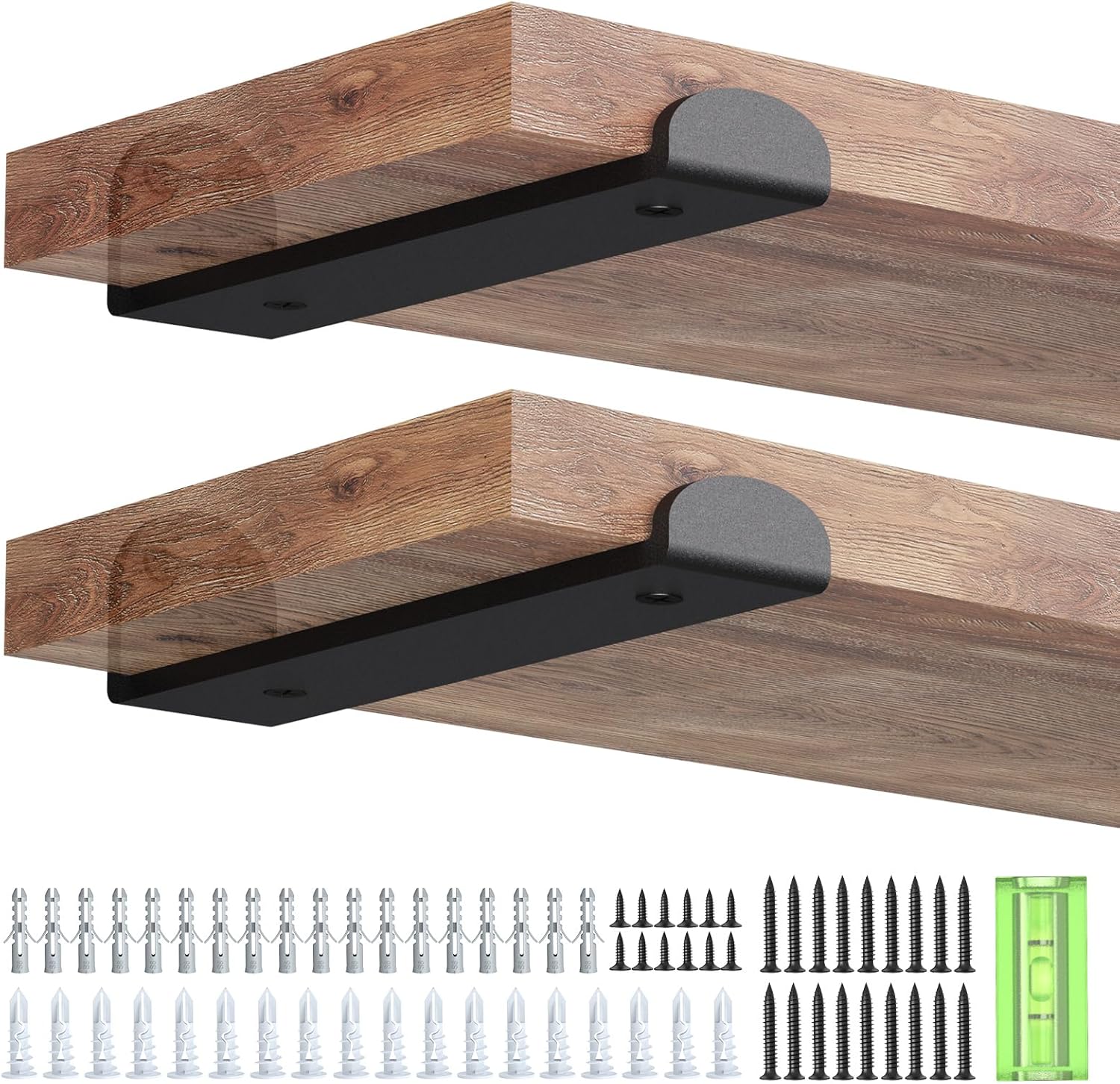 WELDUN 6-Pack Metal Scaffold Brackets | 75KG Heavy Duty | Rust-Resistant Black | DIY Industrial, Rustic & Modern Shelving | Complete Hardware Kit