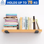 WELDUN 6-Pack Metal Scaffold Brackets | 75KG Heavy Duty | Rust-Resistant Black | DIY Industrial, Rustic & Modern Shelving | Complete Hardware Kit