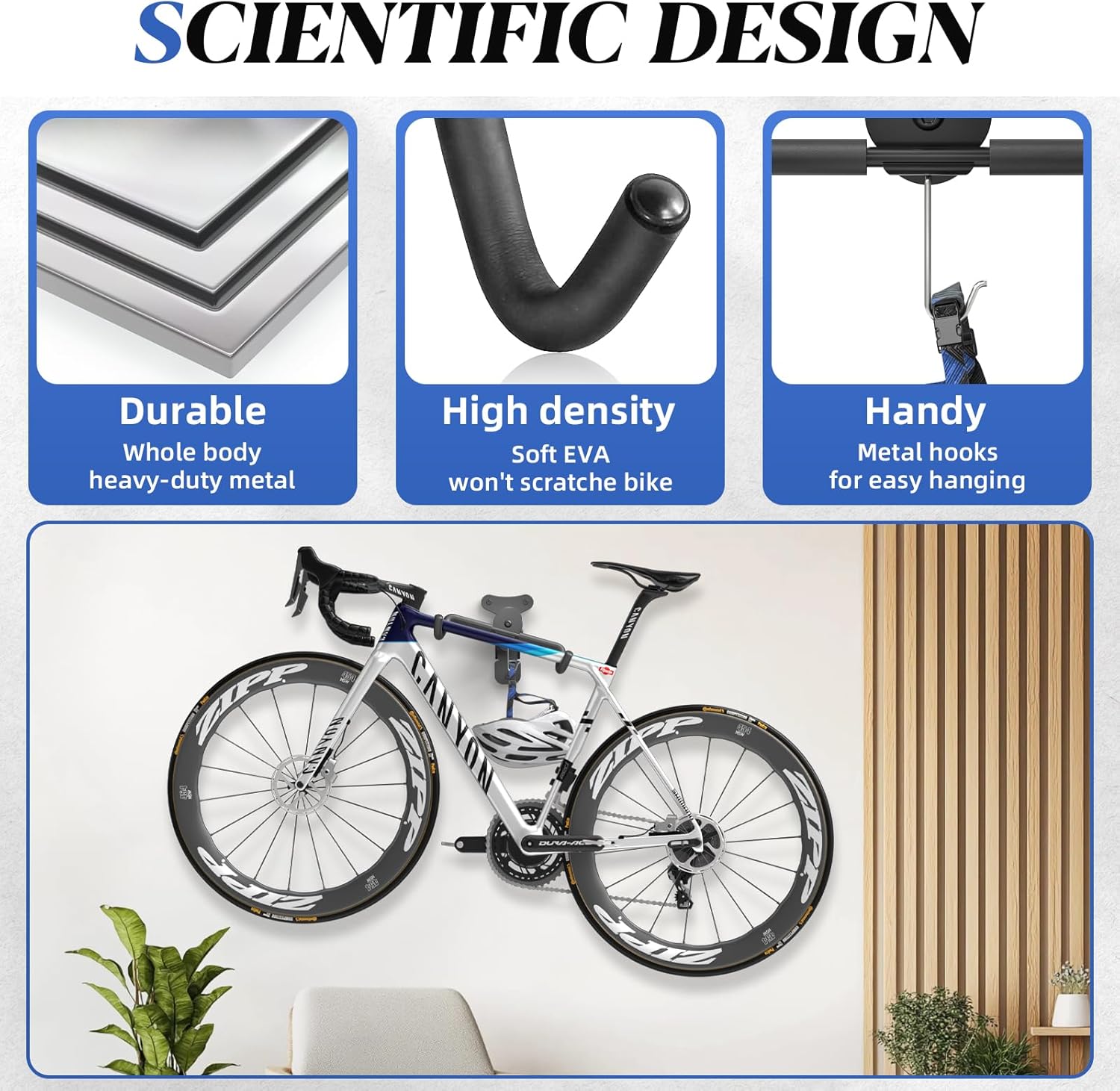 WELDUN Foldable Bike Rack | Adjustable & Retractable | Holds 30KG | WITH Helmet Hook | Ultimate Garage Storage Bargain!