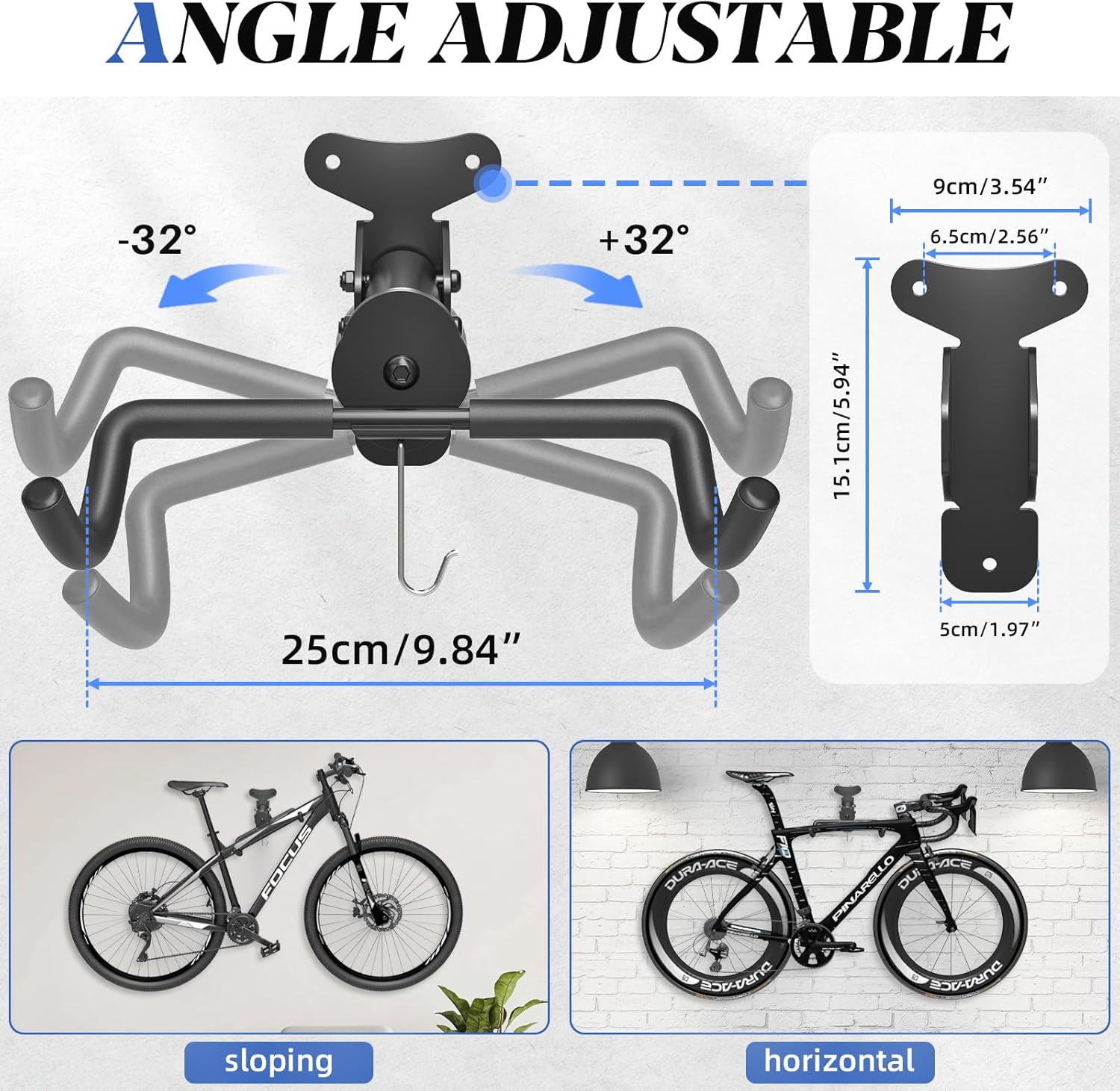 WELDUN Foldable Bike Rack | Adjustable & Retractable | Holds 30KG | WITH Helmet Hook | Ultimate Garage Storage Bargain!