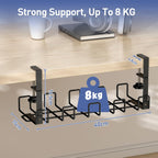 Weldun. No-Drill Cable Management Tray – 2-Pack, Holds 8kg! Keep Wires Neat & Tidy