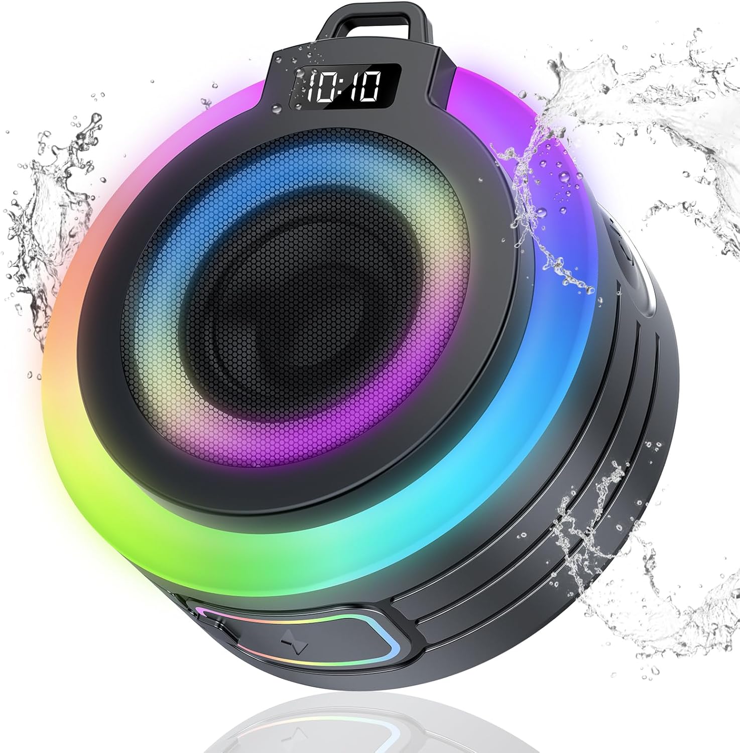 WXQZXO Bluetooth Shower Speaker | IPX7 Waterproof | Stereo Sound | 8H Playtime | Suction Cup & Lights - Zeta Store