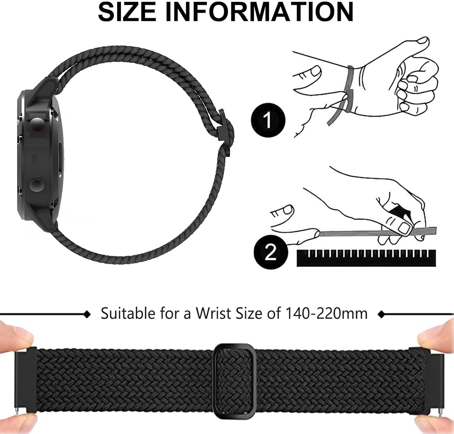 Braided Loop Watch Strap ✨ | Quick-Release | Adjustable | 20mm & 22mm | Ultimate Comfort & Style - Zeta Store