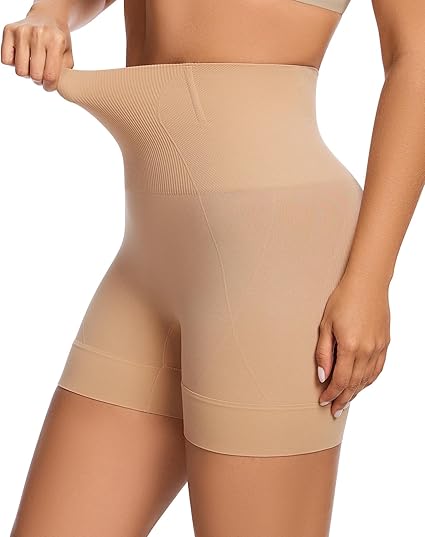 Werkiss High Waisted Tummy Control Shapewear Shorts - Anti-Roll Body Shaper Boyshorts, Seamless Control Knickers, Butt Lifter & Anti Chafing