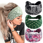 Scicent 3-Pack Wide Headbands for Women | Boho Stretchy Head Wraps | 6-in-1 Turban Twist & Sweatband | Black & Tie-Dye | One Size Fits Most | Brand New in Barn! 🎁