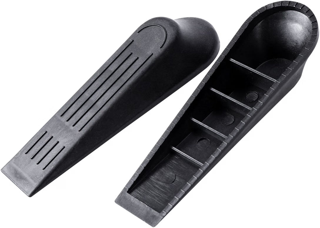 Winomo Door Wedge Stopper - Black (Pack of 5) - Heavy Duty Non-Slip Plastic Floor Door Stop Wedges for Home & Office