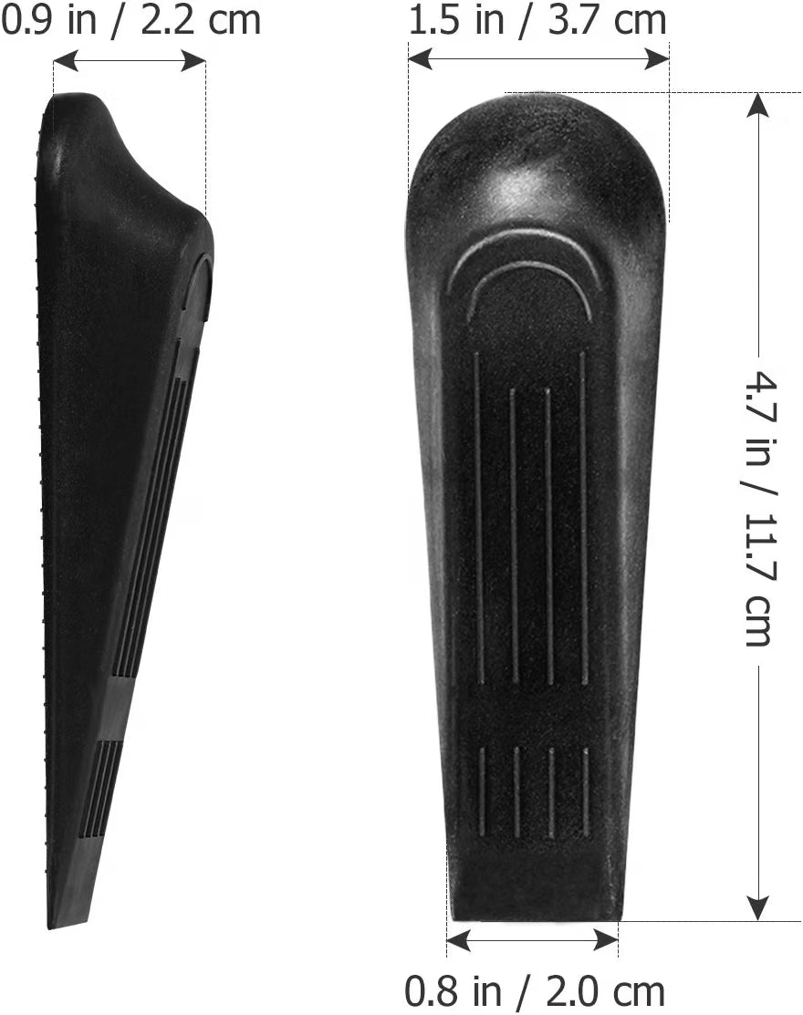Winomo Door Wedge Stopper - Black (Pack of 5) - Heavy Duty Non-Slip Plastic Floor Door Stop Wedges for Home & Office