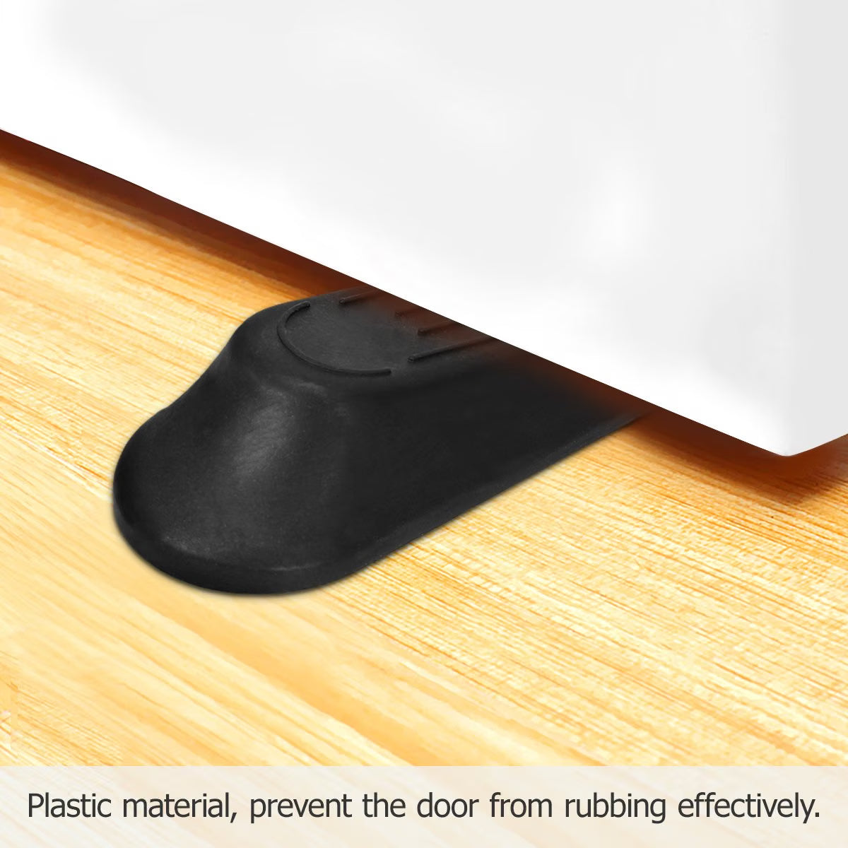 Winomo Door Wedge Stopper - Black (Pack of 5) - Heavy Duty Non-Slip Plastic Floor Door Stop Wedges for Home & Office