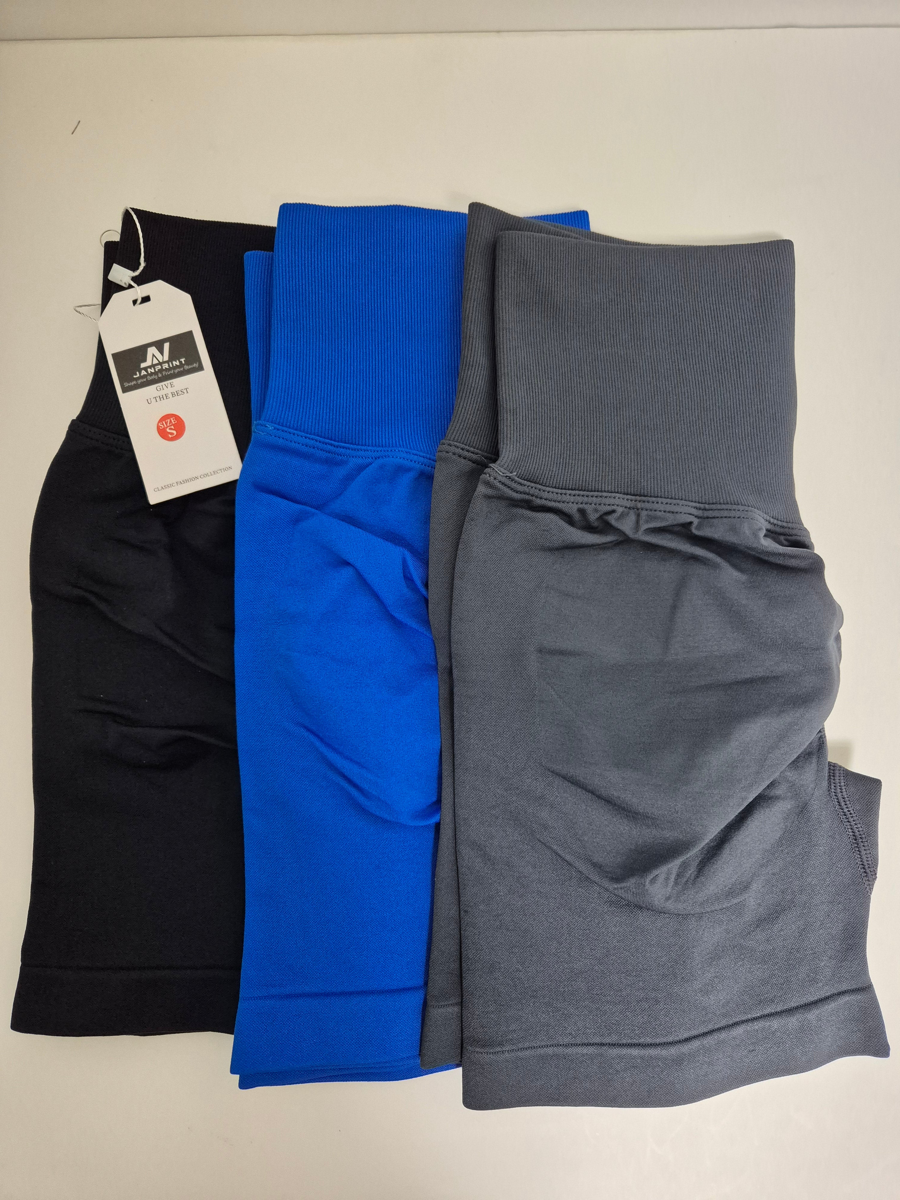 JN JANPRINT - 3-Piece Seamless Gym Shorts Set - Butt Lifting, High Waisted & Ultra-Comfy! - Zeta Store