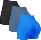 JN JANPRINT - 3-Piece Seamless Gym Shorts Set - Butt Lifting, High Waisted & Ultra-Comfy! - Zeta Store