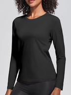 Holure Women's Classic-Fit Long Sleeve Cotton T-Shirt | Soft, Breathable Basic Top for Casual, Work & Leisure