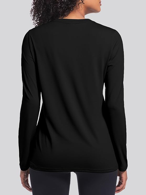 Holure Women's Classic-Fit Long Sleeve Cotton T-Shirt | Soft, Breathable Basic Top for Casual, Work & Leisure