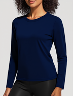 Holure Women's Classic-Fit Long Sleeve Cotton T-Shirt | Soft, Breathable Basic Top for Casual, Work & Leisure