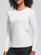 Holure Women's Classic-Fit Long Sleeve Cotton T-Shirt | Soft, Breathable Basic Top for Casual, Work & Leisure