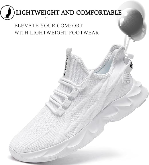 JUEQIBAA. Brand New! ✨ Women's Lightweight Mesh Trainers - Athletic Running Walking Gym Shoes | Shock Absorbing & Comfort Fit | White Size 7 UK