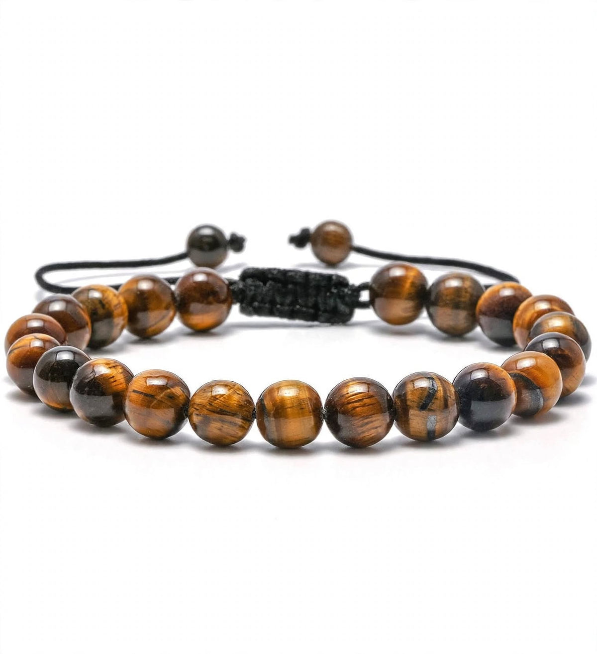TINGN 8mm Natural Stone Bracelet - Lava Rock & Tiger Eye Adjustable Anxiety Aromatherapy Diffuser Bracelet for Men Women