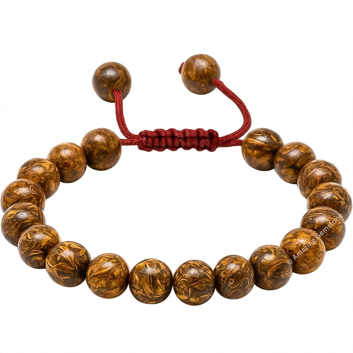 TINGN 8mm Natural Stone Bracelet - Lava Rock & Tiger Eye Adjustable Anxiety Aromatherapy Diffuser Bracelet for Men Women