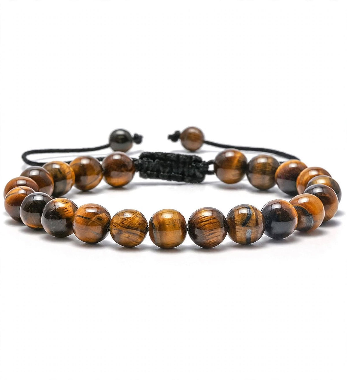 TINGN 8mm Natural Stone Bracelet - Lava Rock & Tiger Eye Adjustable Anxiety Aromatherapy Diffuser Bracelet for Men Women