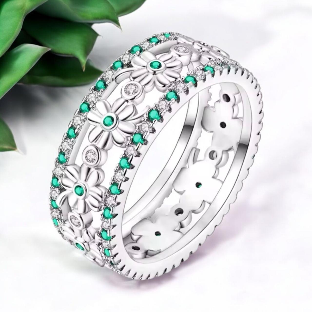 MULA S925 Sterling Silver Rings for Women | Stackable CZ Vintage Band Set | Moon Star, Cat, Evil Eye, Floral Styles