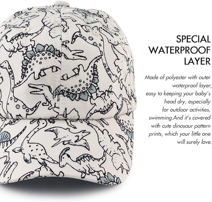 XIAOHAWANG Dinosaur Baseball Cap for Kids - Breathable, Waterproof & Adjustable Sun Hat for Baby, Toddler Boys & Girls for Spring, Summer, Autumn - Zeta Store