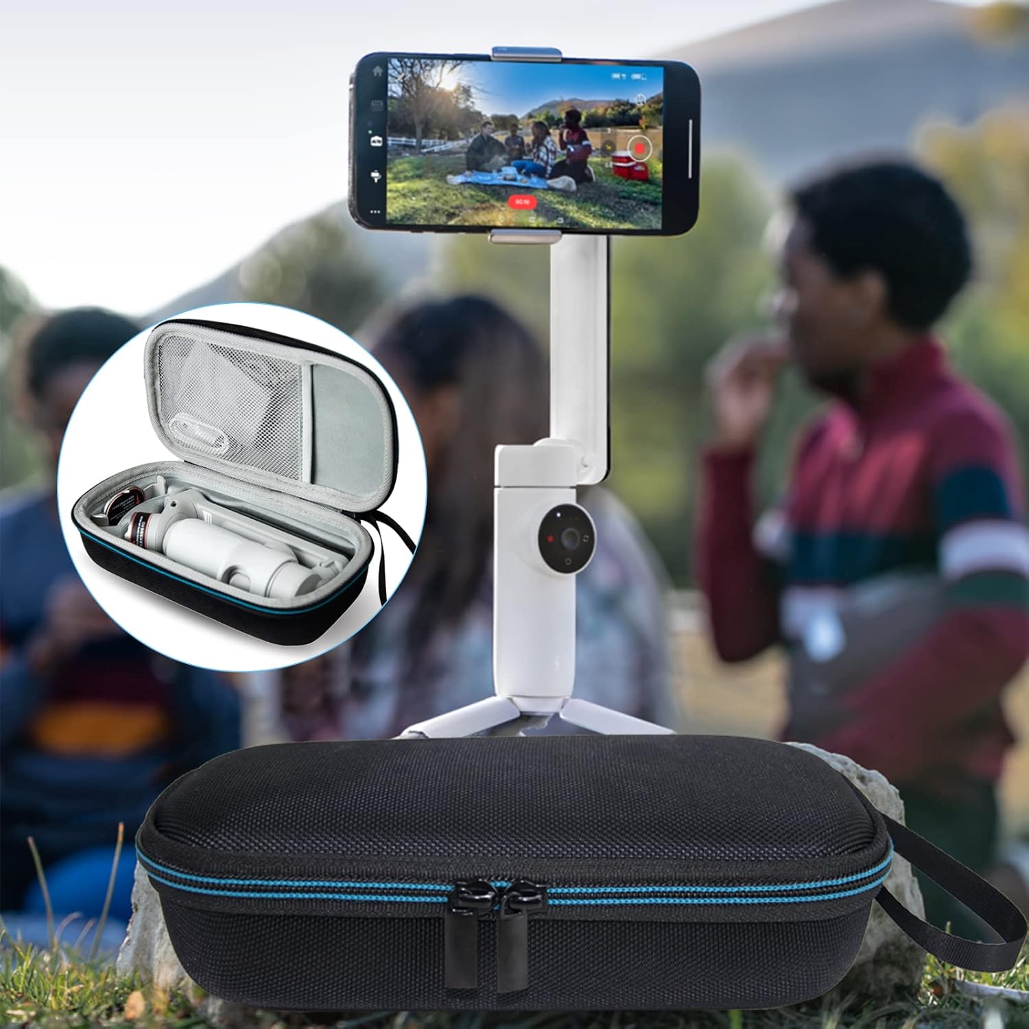 XINGFUDAO Hard Carrying Travel Case for Insta360 Flow | Shockproof EVA Storage Bag - Zeta Store