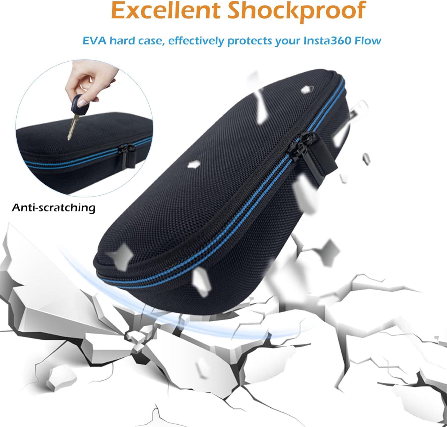 XINGFUDAO Hard Carrying Travel Case for Insta360 Flow | Shockproof EVA Storage Bag - Zeta Store