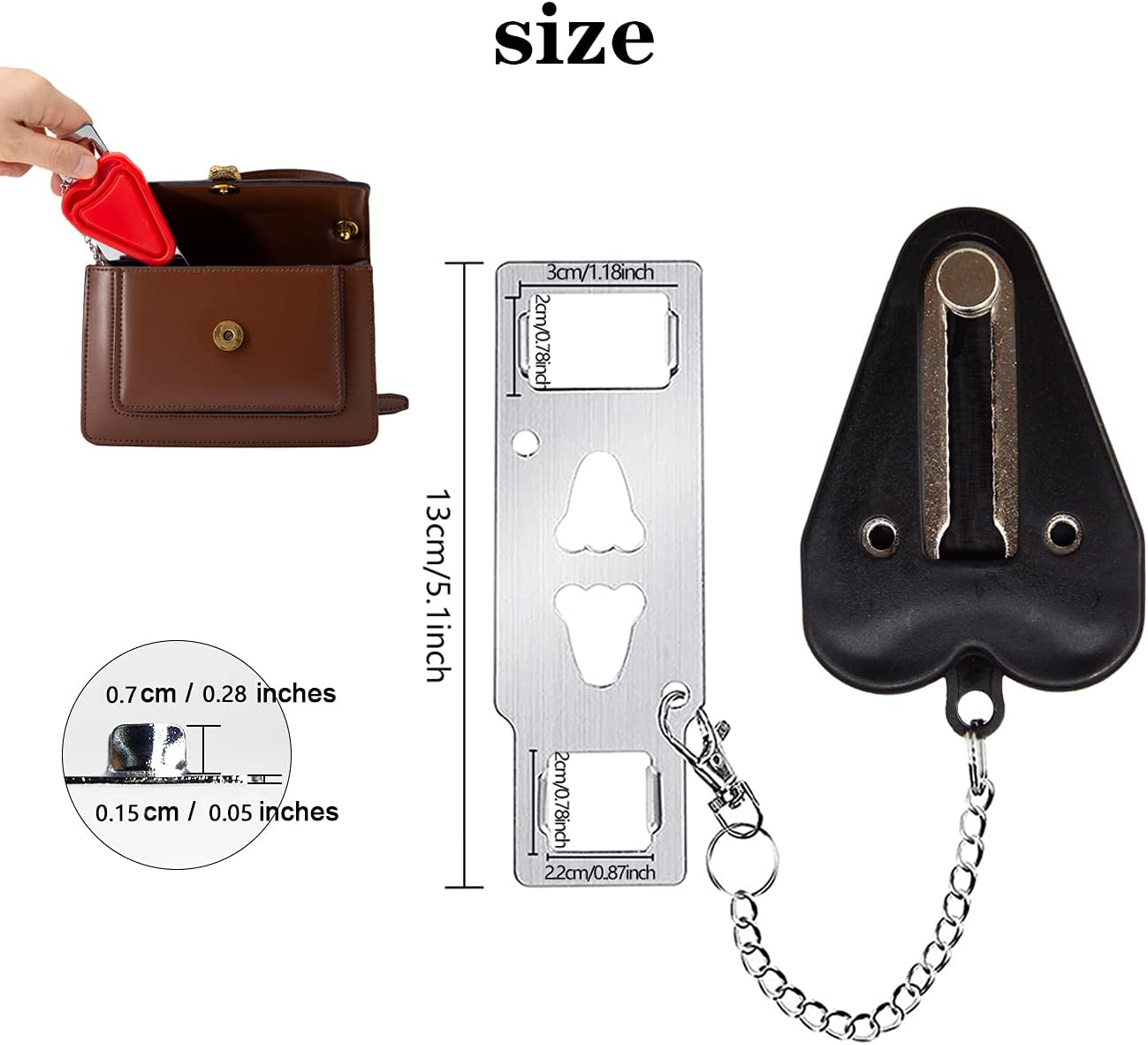 Xhwykzz portable door lock securing inward-opening doors for travel, home, hotel, and apartment safety with no tools needed.