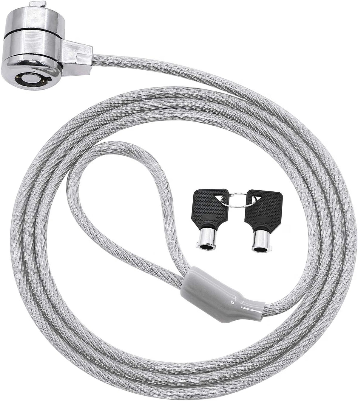 YACSEJAO Laptop Security Cable Lock 1.8M - Universal Anti-Theft Steel Cable with T-Bar Lock & 2 Keys for Laptops, Monitors, Projectors