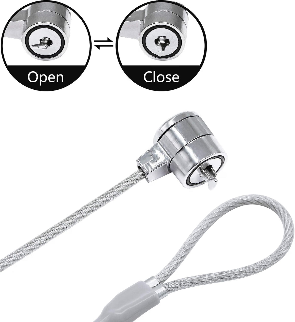 YACSEJAO Laptop Security Cable Lock 1.8M - Universal Anti-Theft Steel Cable with T-Bar Lock & 2 Keys for Laptops, Monitors, Projectors