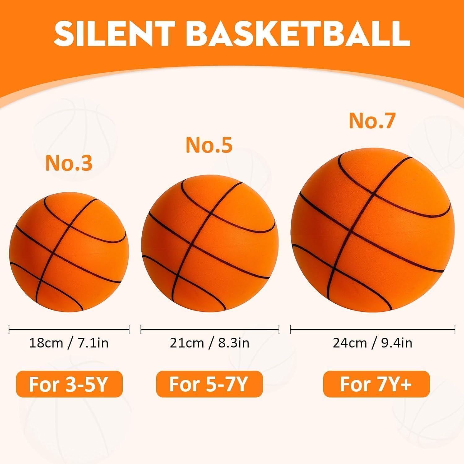 ALL-NEW Silent Basketball 🤫 | High-Bounce Foam Ball | Quiet Indoor Play | Sizes 7