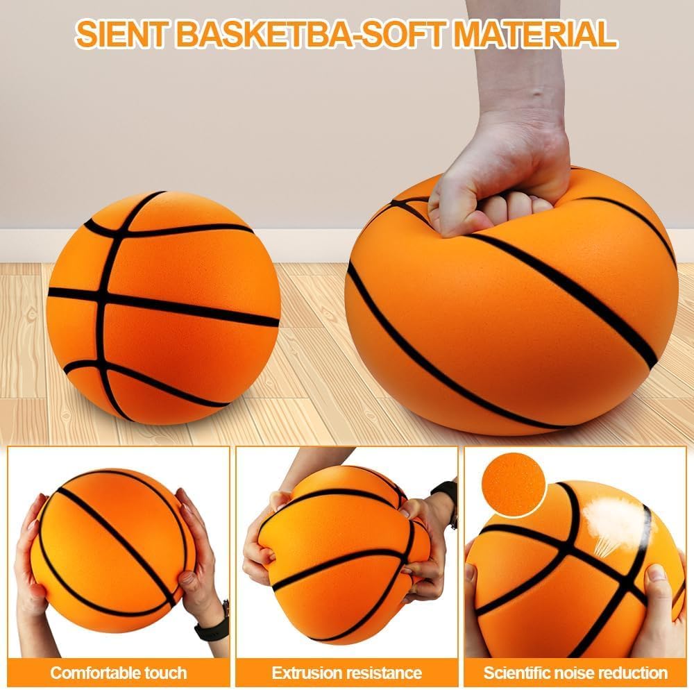 ALL-NEW Silent Basketball 🤫 | High-Bounce Foam Ball | Quiet Indoor Play | Sizes 7