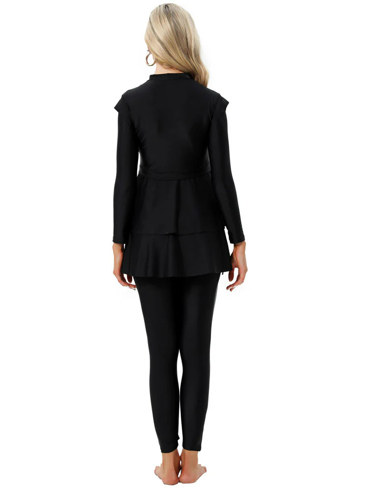 YONGSEN XL size burkini with full coverage Muslim swimwear, bra, and hijab, designed for modest active swimming.