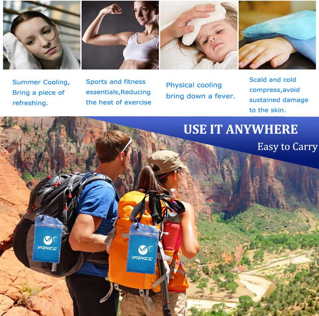 YQXCC Cooling Towels 4 Pack | Instant Cold Towels for Neck & Face | UPF 50+ Sun Protection | Chilly Microfiber for Sports, Gym, & Outdoor Activities | 120cm x 30cm