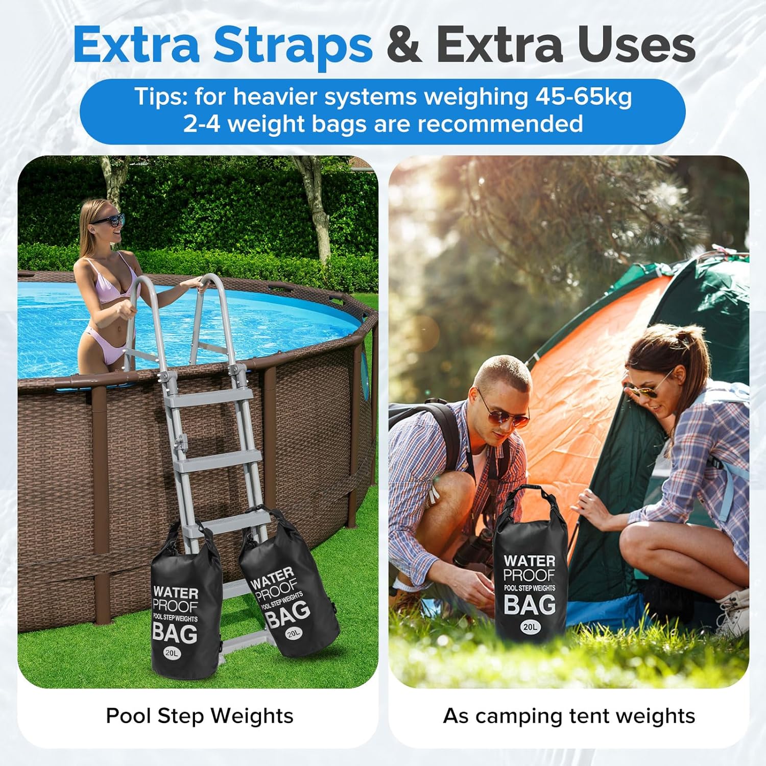 Set of 2 Yeabett 10L Waterproof Dry Bag - Heavy-Duty Roll-Top Backpack for Swimming, Kayaking, Beach & Camping - Includes Adjustable Strap - Keep Gear Dry & Secure!