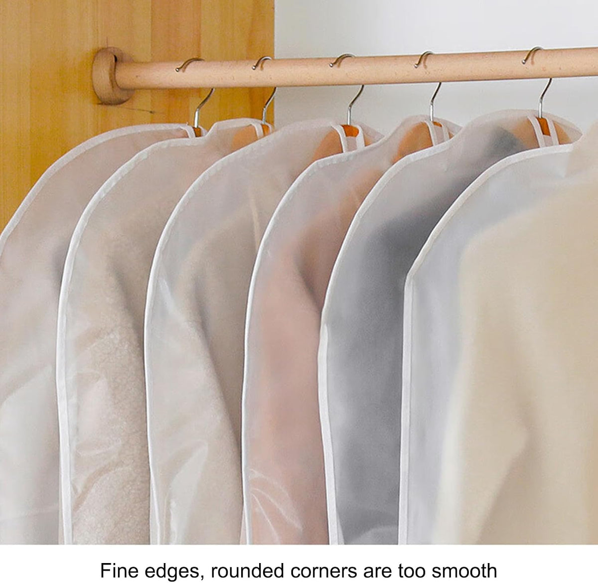 Yibak 5-Pack 60 Inch Garment Bags - Clear Suit Covers for Closet Storage - Long Dress Bags for Gowns, Coats, Suits - 60 x 152CM