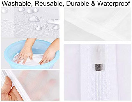 Yibak 5-Pack 60 Inch Garment Bags - Clear Suit Covers for Closet Storage - Long Dress Bags for Gowns, Coats, Suits - 60 x 152CM
