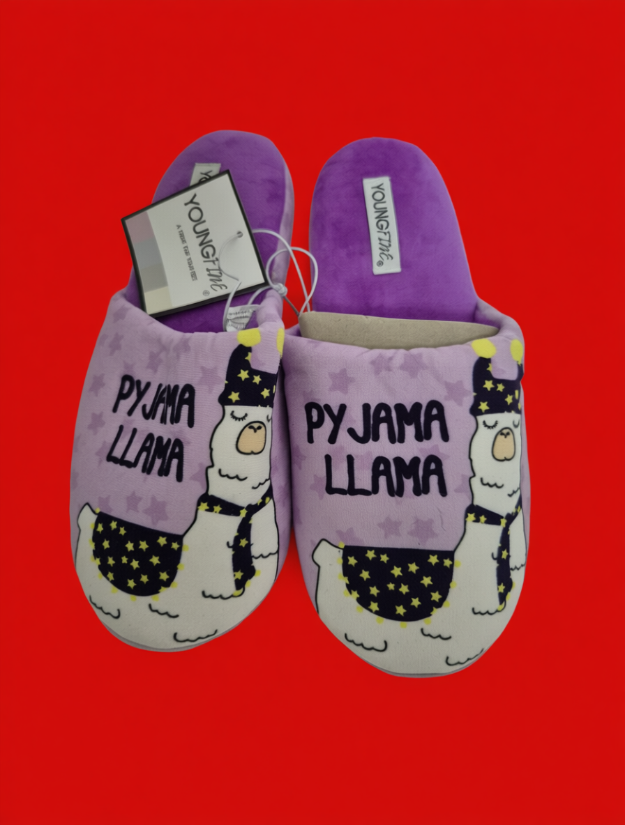 Youngfine Pyjama Llama Slippers for Women | Cute & Cozy Novelty Ladies' Slippers | UK Size 5-6 (M) | Fun Animal Themed House Shoes