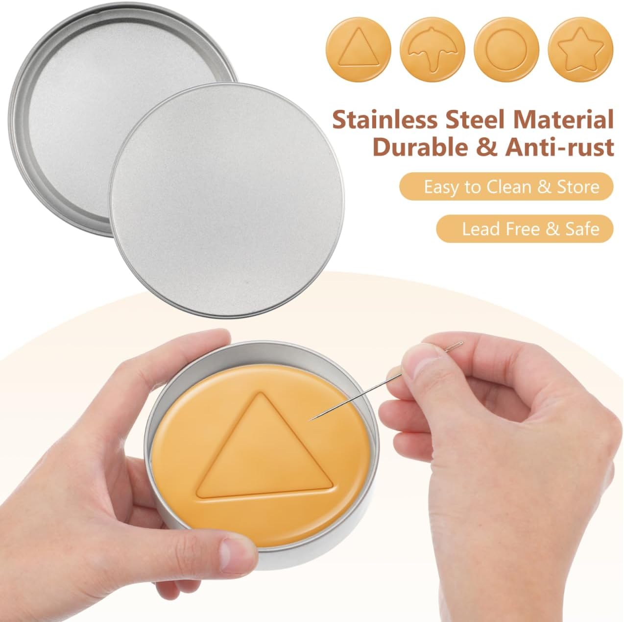 Pretyzoom 8-pack Korean Dalgona Candy Making Tins - 3.5 Inch Round Iron Cookie Cutters & Storage Boxes For Squid Game Candy, Cookies, Party Favors