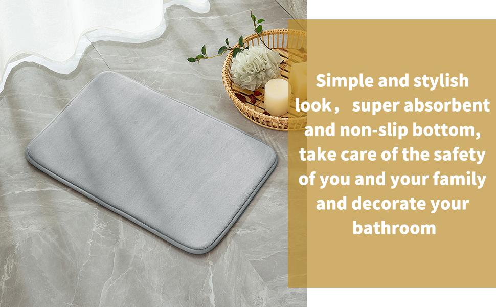 MIULEE Premium Memory Foam Bath Mat - Super Soft Coral Fleece, Highly Absorbent & Machine Washable | Non-Slip Bathroom Rug for Kitchen & Entrance, 40x60 cm