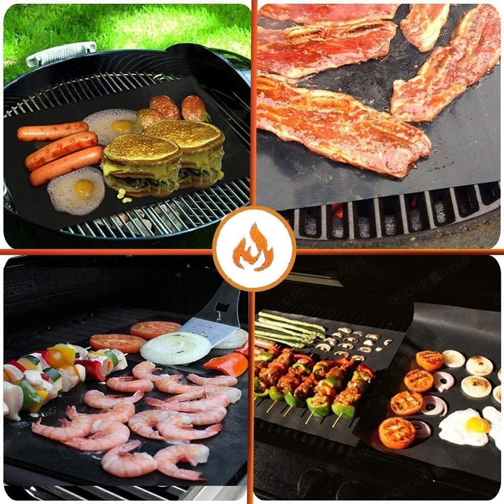 QH7 BBQ Grill Mat Roll 180x30cm - Non-Stick Reusable Barbecue Mat, FDA Approved PTFE, Heat Resistant to 500°F for Gas, Charcoal & Electric Grill, Oven Liner - Cut to Any Size