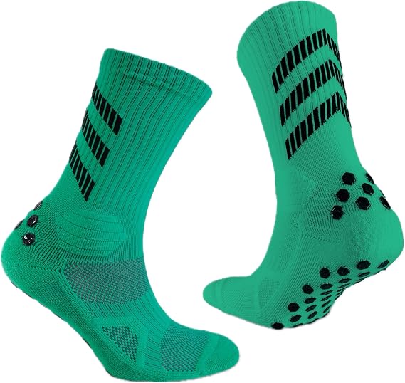 A4 ATHLETICS Grip Socks 2-Pack - Non-Slip Football Socks - Anti-Blister Cushioned Breathable Sports Socks for Football, Rugby, Cricket, Basketball, Running & Yoga
