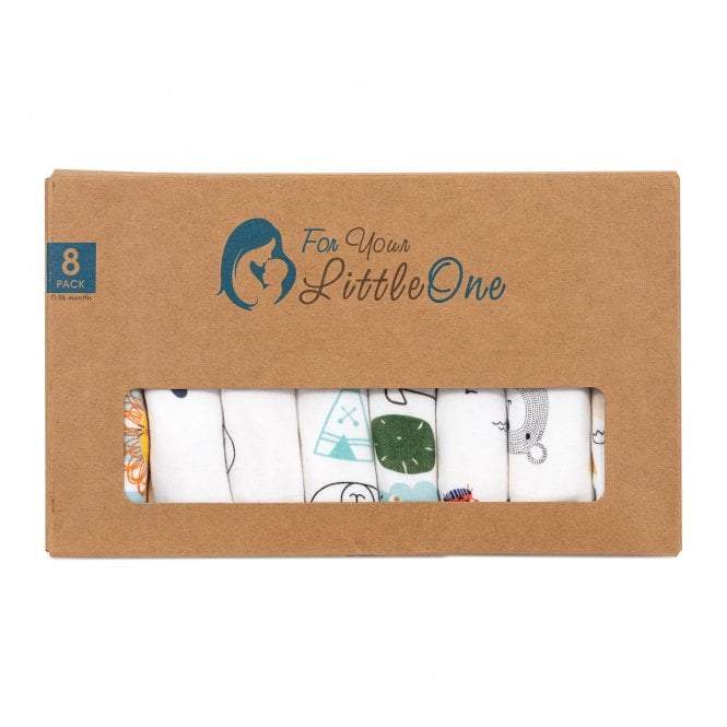 Baby Bandana Dribble Bibs Cotton Pack Of 8 - Boys - Zeta Store